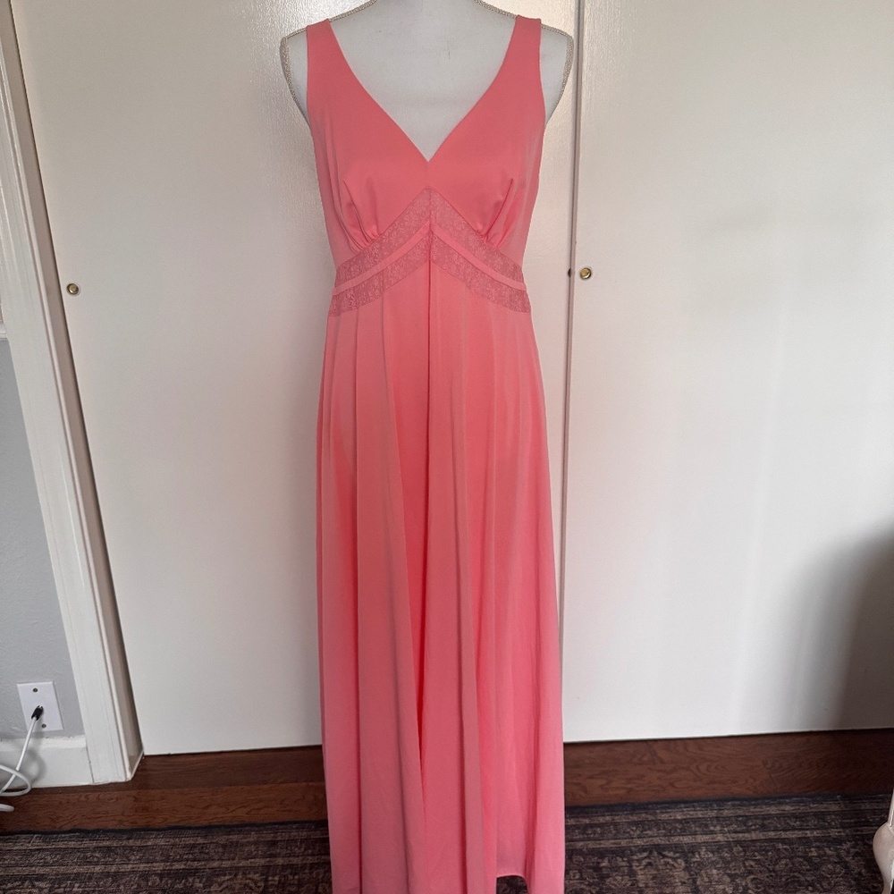 Shadowline Pink Lace Trim Nightgown